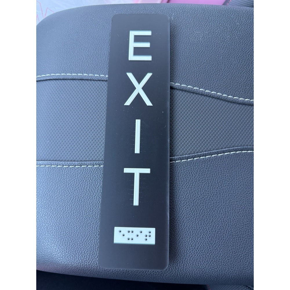 ADA Compliant Exit Sign With Braille for Business With Adhesive Mounting Strips